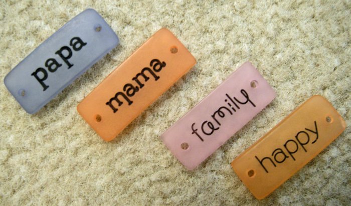Scrapbooking Embellishments Papa, Mama, Family, Happy Jellies