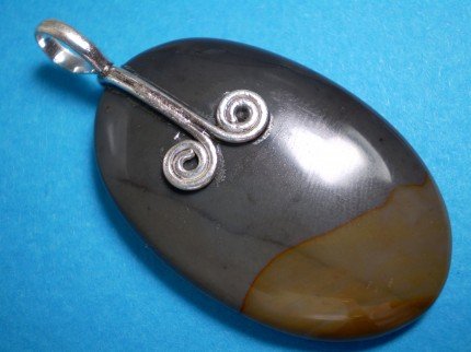 Oval Brazilian Picture Jasper Gemstone Pendant