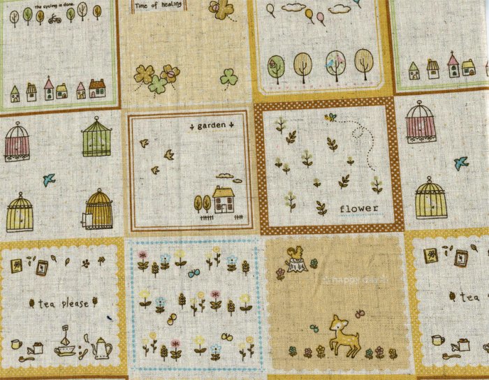 Happy Day Linen Collection - Yellow Patch Fat Quarter