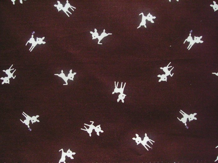 Cute White Bambi on Brown - Fabric Fat Quarter
