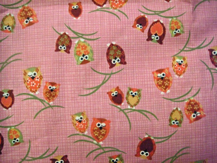 Winking Owls on Pink - Japanese Fabric Fat Quarter