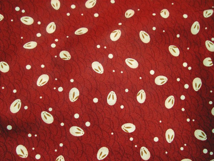 Little white kawaii bunny rabbits on red - Japanese Fabric Fat Quarter