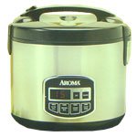 Aroma Cool-Touch Digital 10-Cup Rice Cooker and Food Steamer (stainless)