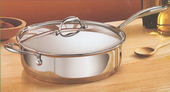 Tramontina Premium 5 qt Covered Deep Saute Pan - 18/10 Stainless Steel