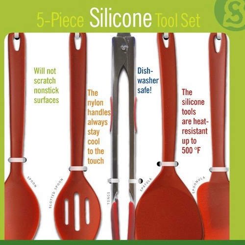 5 Piece Kitchen Silicone Tool Set