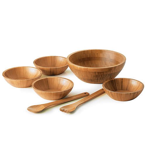 7 pc. Bamboo Salad Bowl Set