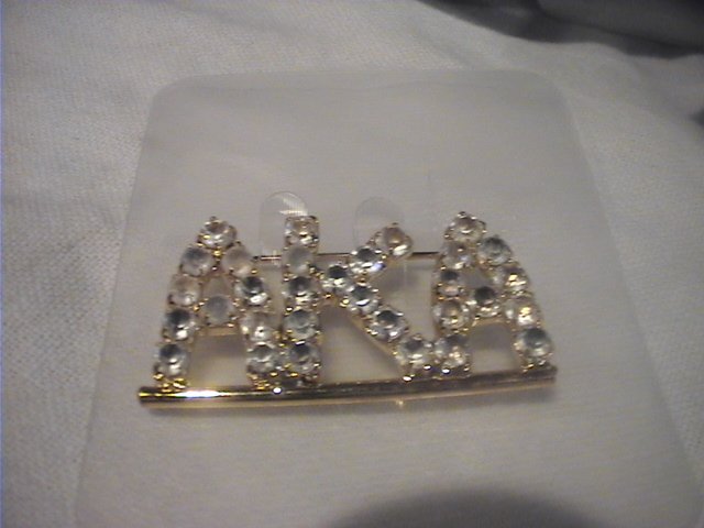 NEW AKA Alpha Kappa Alpha Gold Rhinestone Crystal Pin