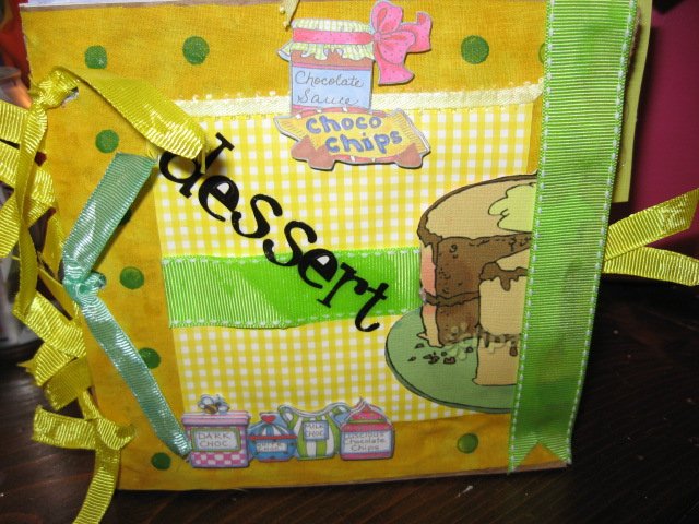 Premade Paperbag 6" x 6" Dessert Recipe Scrapbook