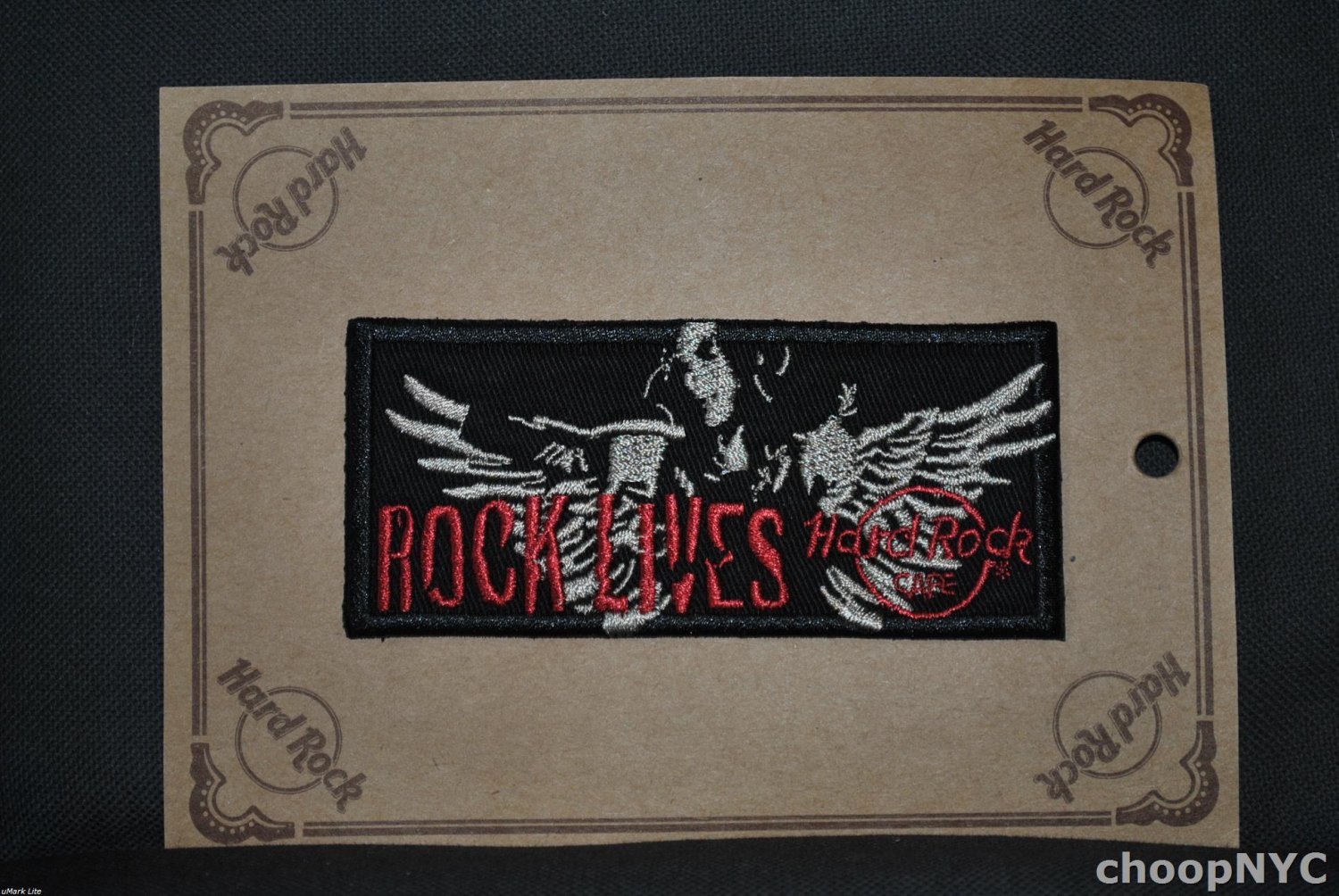 Hard Rock Cafe "ROCK LIVES" Iron On Patch Badge
