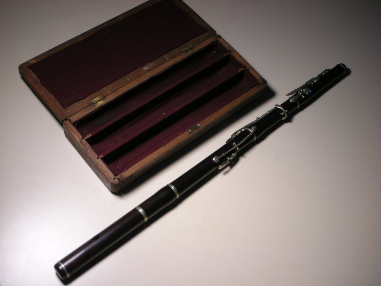 Antique Wooden Flute Eight Keys with Case (L 261/4" inches)