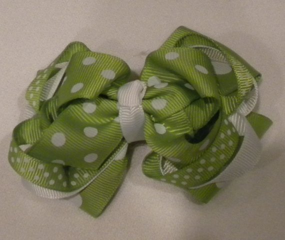 4 1/2" lime boutique bow