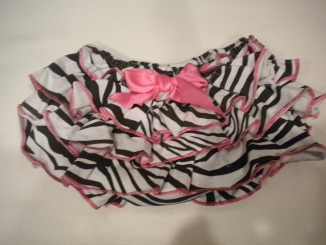 Zebra and Hot Pink Ruffle Bottom Bloomers