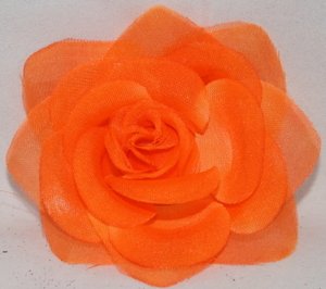 4" Orange Icy Rose Hair Clip