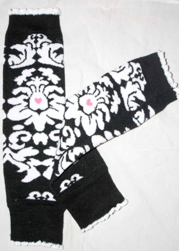 Black Damask Leg Warmers