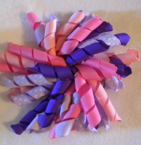 4" Fluffy Korker Clip - PURPLE, LAVENDER & PINK