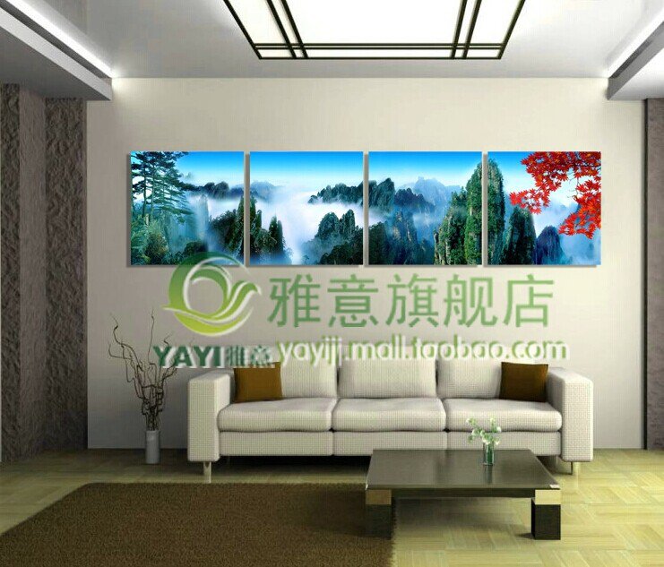 Stretched Canvas Art Landscape Mountain Set of 4 - YAYI103