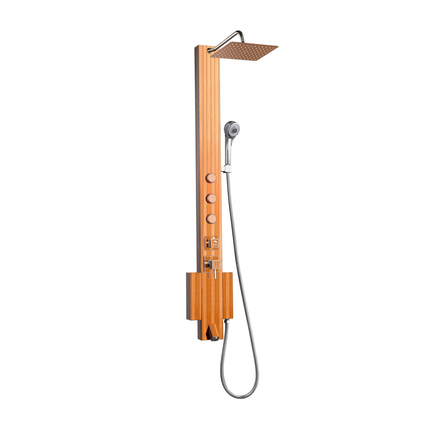 FedEx FREE SHIPPING Stainless steel rainfall Shower Panel 3 Body Massage Jets gold colour 868-701