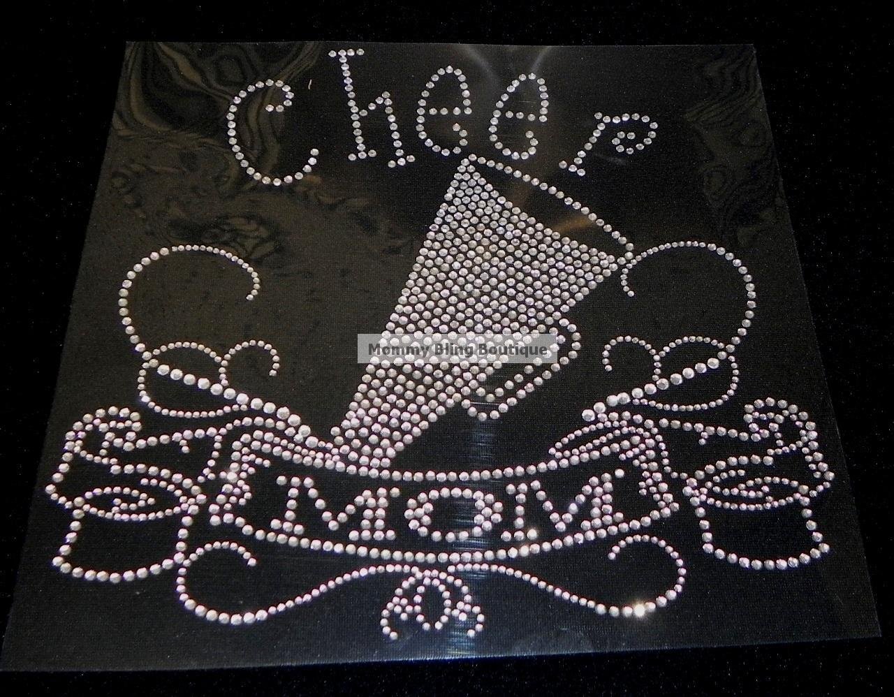 Cheer Mom Banner Crystal Rhinestone Shirt