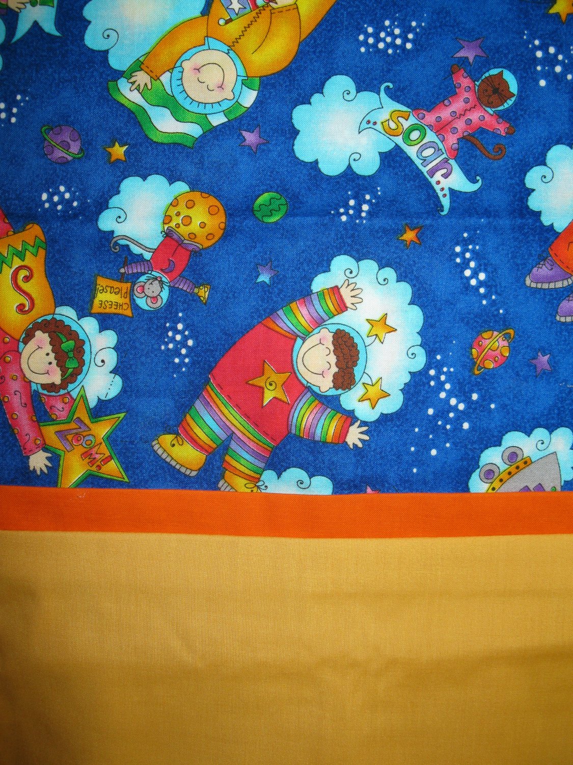 Set of 2 Planet Fun Standard Size Pillow Cases - Handmade