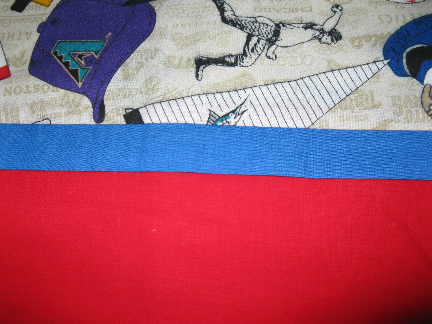 Set of 2 Baseball Flannel Fabric Standard Pillow Case -Handmade