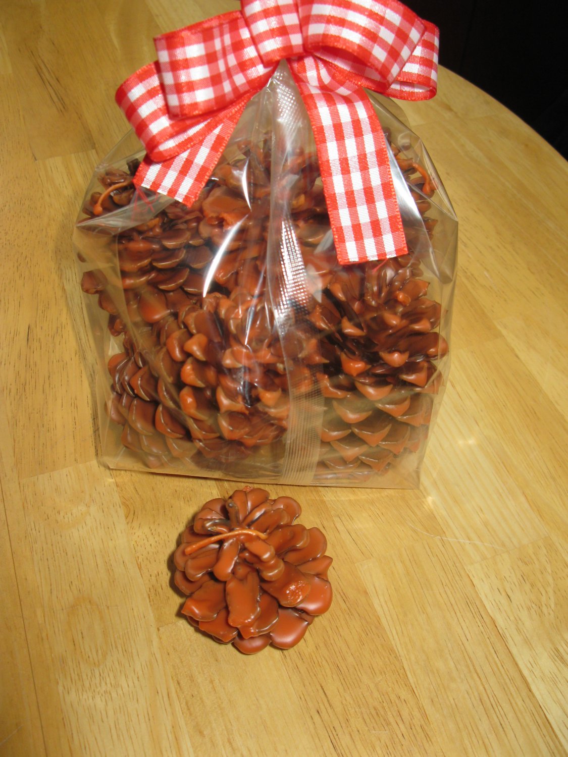 8 Hand Dipped Pine Cone Fire Starters Pumpkin Spice Scent