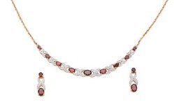 garnet&diamond necklace/earring set!!!!!!!!!!!!!