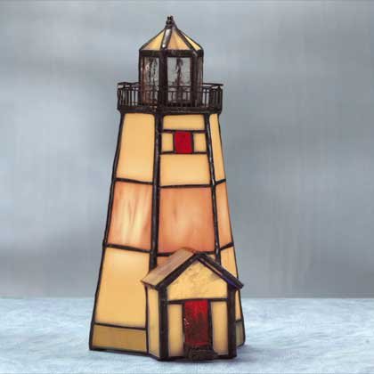 Lighted Stain Glass Lighthouse #25206