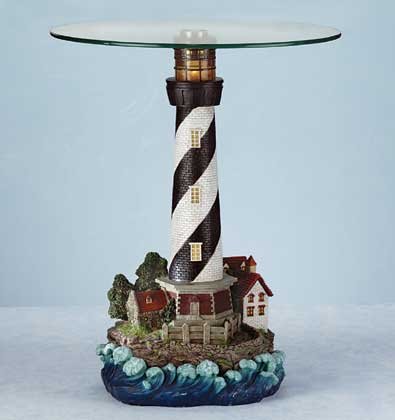 Lighthouse Table with Glass Top #34737