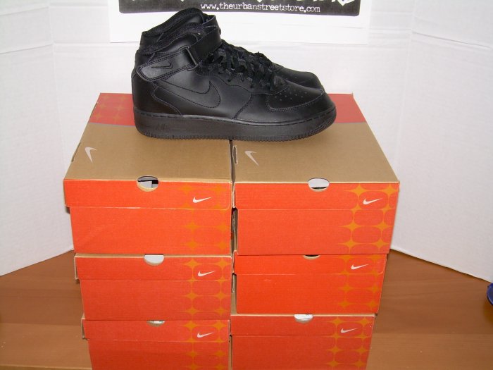 WHOLESALE SAMPLE LOT 6 PAIRS AF1 BLACK HIGH TOPS