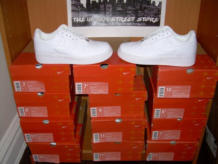 WHOLESALE LOT OF 12 PAIRS AF1 ALL WHITE LOW TOPS
