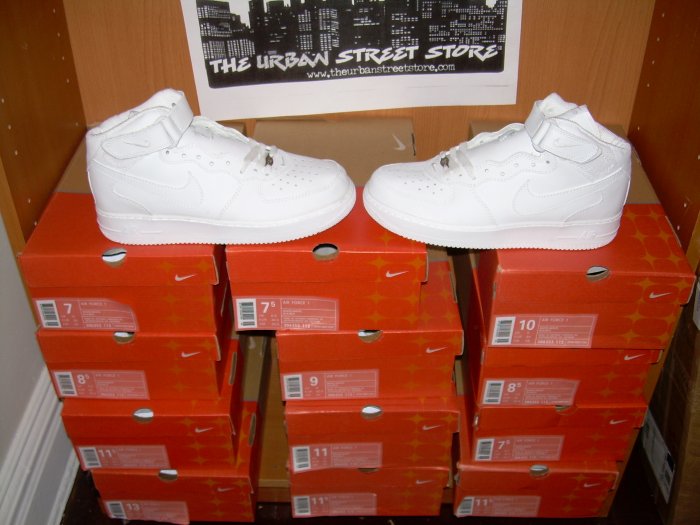WHOLESALE LOT OF 12 PAIRS AF1 ALL WHITE HIGH TOPS
