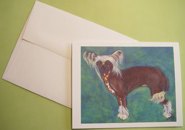 Chinese Crested portrait - Personalized Notecards