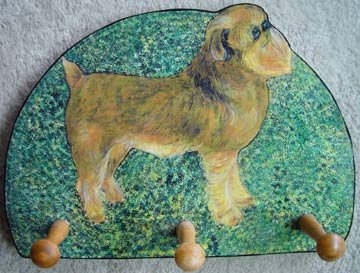 Brussels Griffon dog portrait leash holder - rack key holder