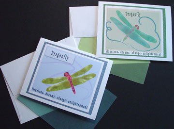Whimsical Dragonfly Notecards Insect Dragon-fly Note-cards set 8