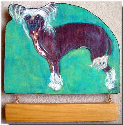 CHINESE CRESTED dog handmade personalized wood sign doggy plaque