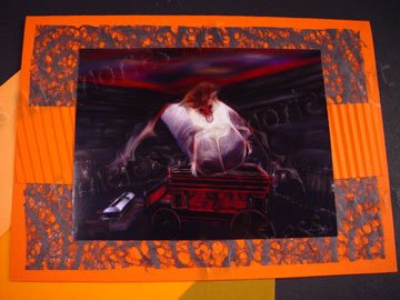 greeting card Vampire bat flying death rider coach Halloween Art Handmade greeting cards