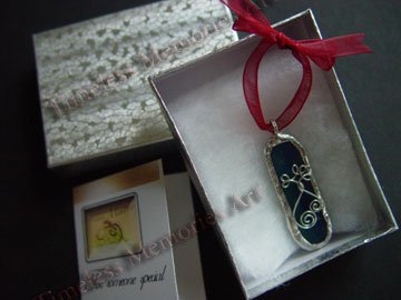 Pendant handmade glass flower wire ornate soldered pendants