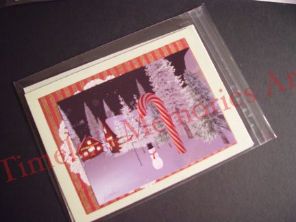 Greeting Card Snowman CANDY CANE white christmas Handmade card whimsical greeting cards