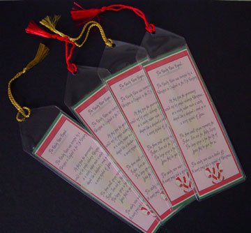 Candy Cane Legend Personalized bookmarkers Set of 4 Bookmark