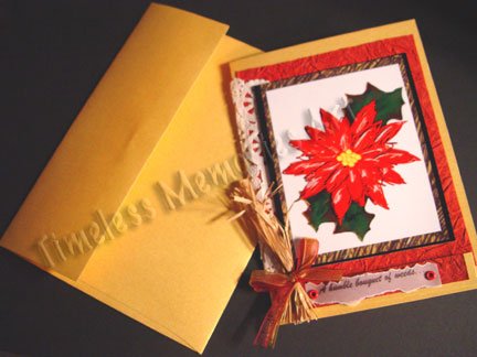 Handmade unique greeting card Poinsettia legend Christmas cards