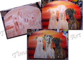 Commissioned Leash holder custom wood leash dog hanger pet painting