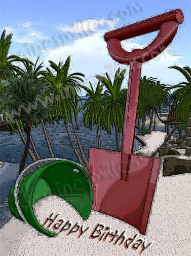 Summer tropical Beach toys bucket & shovel custom sandwritting digital download file