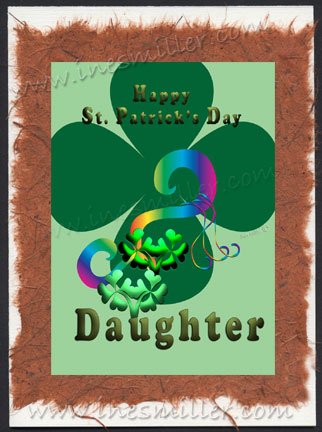 St. Patrick's day Greeting Card Rainbow DAUGHTER personalized Irish shamrocks handmade card