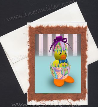 Handmade greeting card EASTER duck egg duckling hand made cards