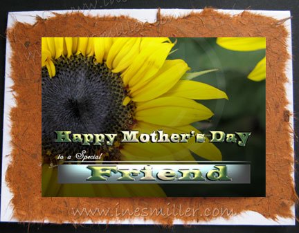 FRIEND HAPPY MOTHER'S DAY Greeting Card personalized handmade NAture Cards Sunflower shine