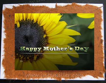 Greeting Card Happy Mother's Day Handmade cards Sunflower yellow heart