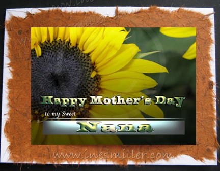 NANA Happy Mother's day Greeting Card Sunflower Nature Personalized handmade card