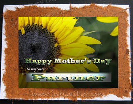 Happy Mother's Day Card PARTNER Sunflower nature cards Original Personalized art