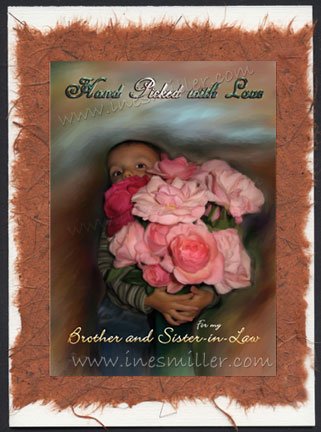 Happy Anniversary BROTHER SISTER-in-Law Handmade greeting card original art Ines Miller