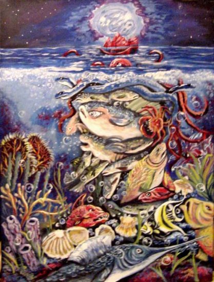 Floating head Abstract Painting